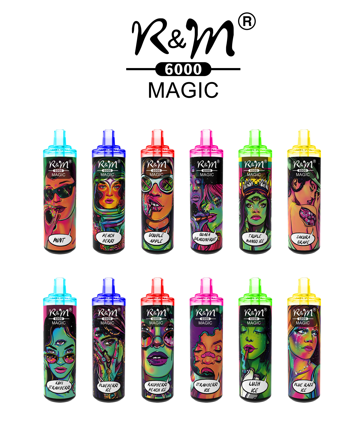 Original 6000Puffs Elf Bar RGB Glow R&M Magic Dubai Custom OEM Brand Rechargeable Disposable Vape Wholesale
